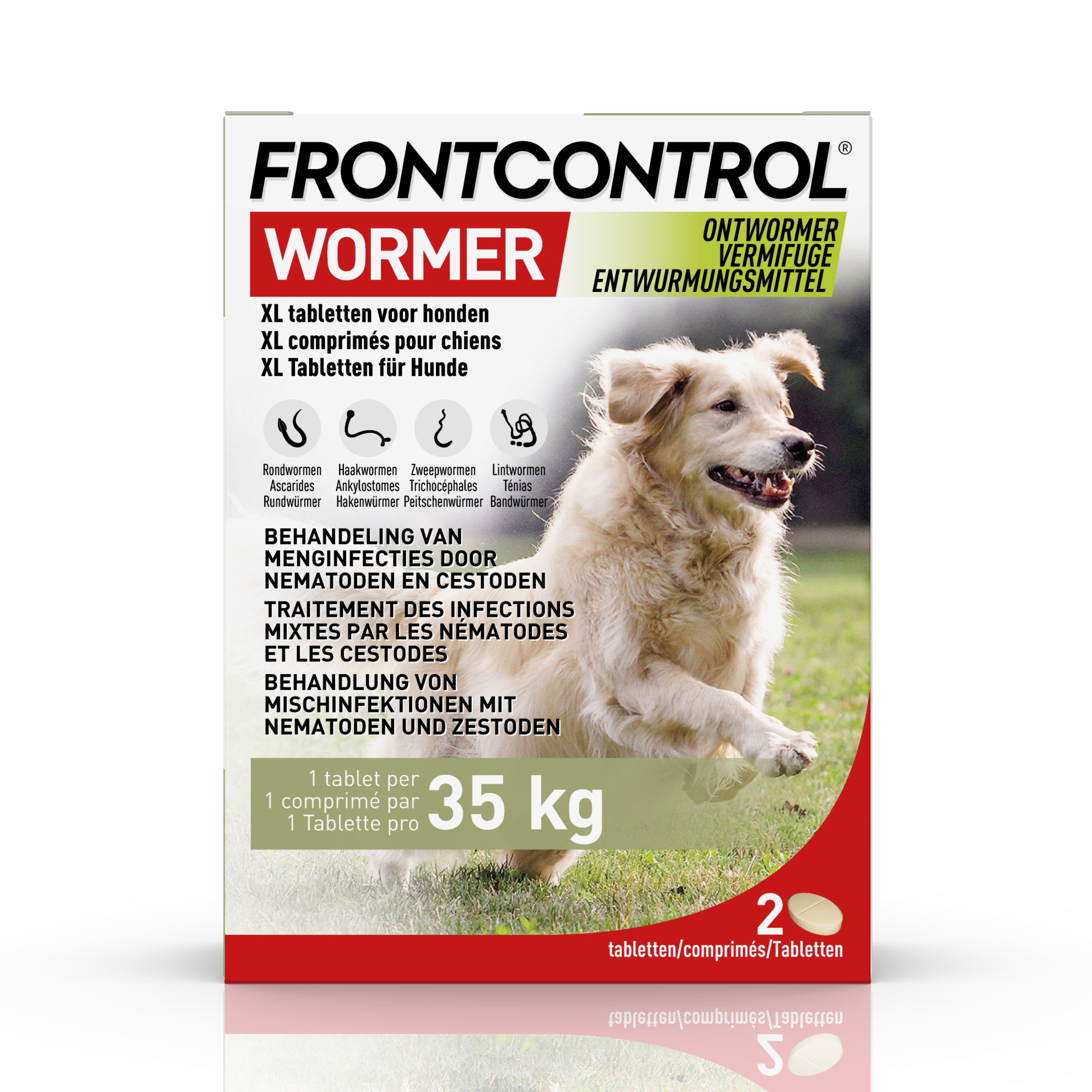 Frontcontrol Wormer Hond XL